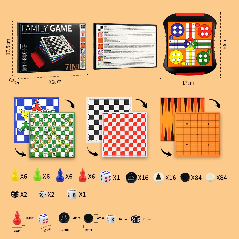 3-in-1/5-in-1/7-in-1 Board Gam - Board Game Quacks 评论和价格